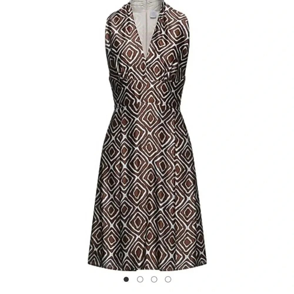 Eleventy Black and White Geometric Midi Dress - Picture 3 of 8